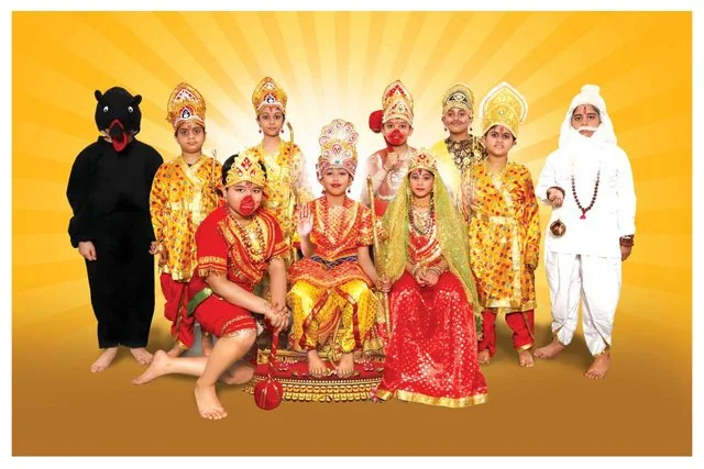 Children dressed as characters from the Ramayan